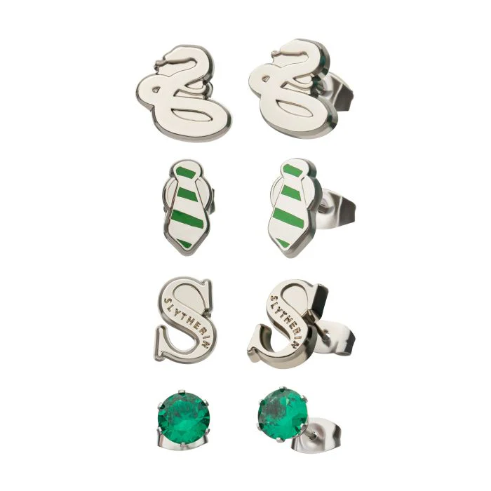 Harry Potter Slytherin Stud Earring Set