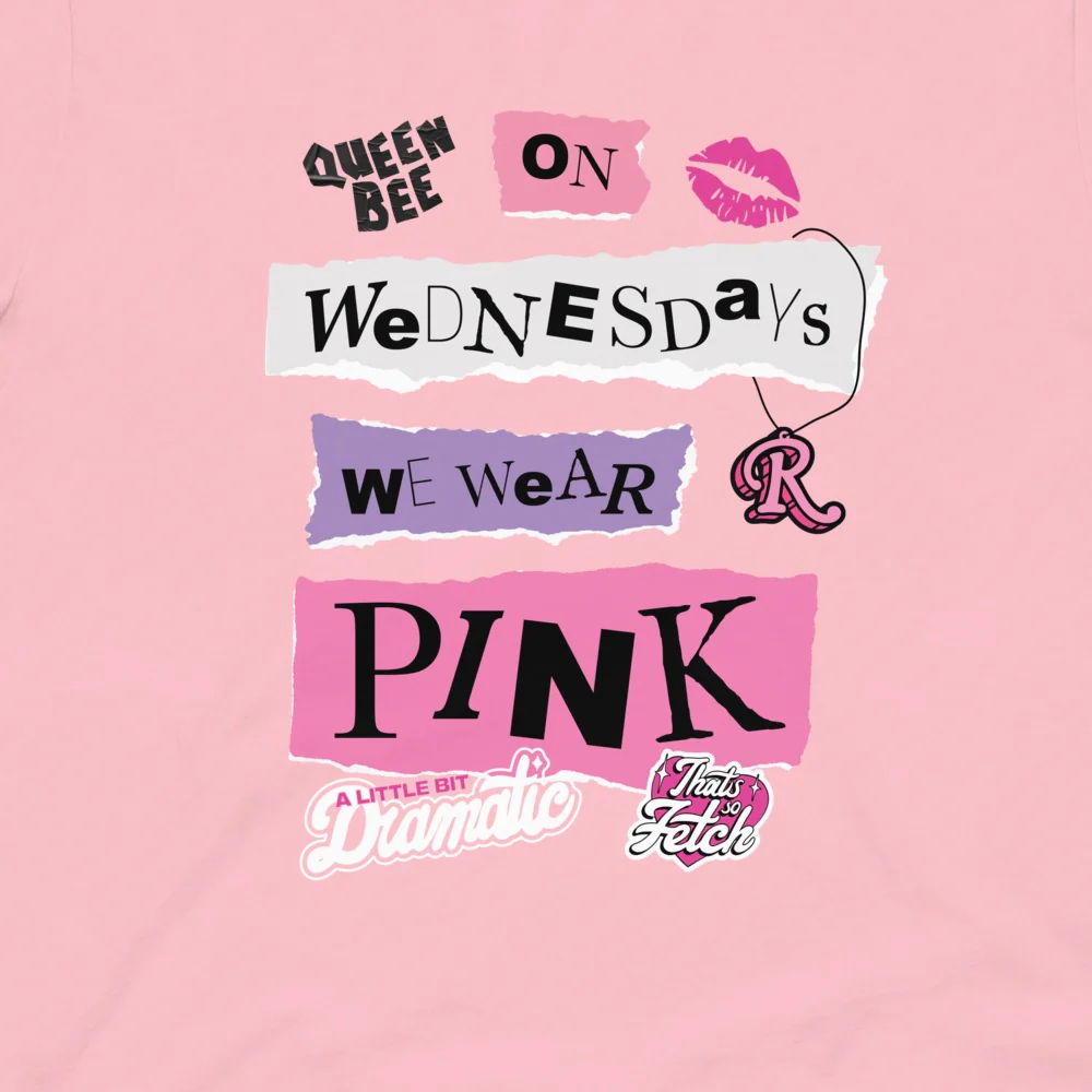 Mean Girls On Wednesdays We Wear Pink T-Shirt - Image 2
