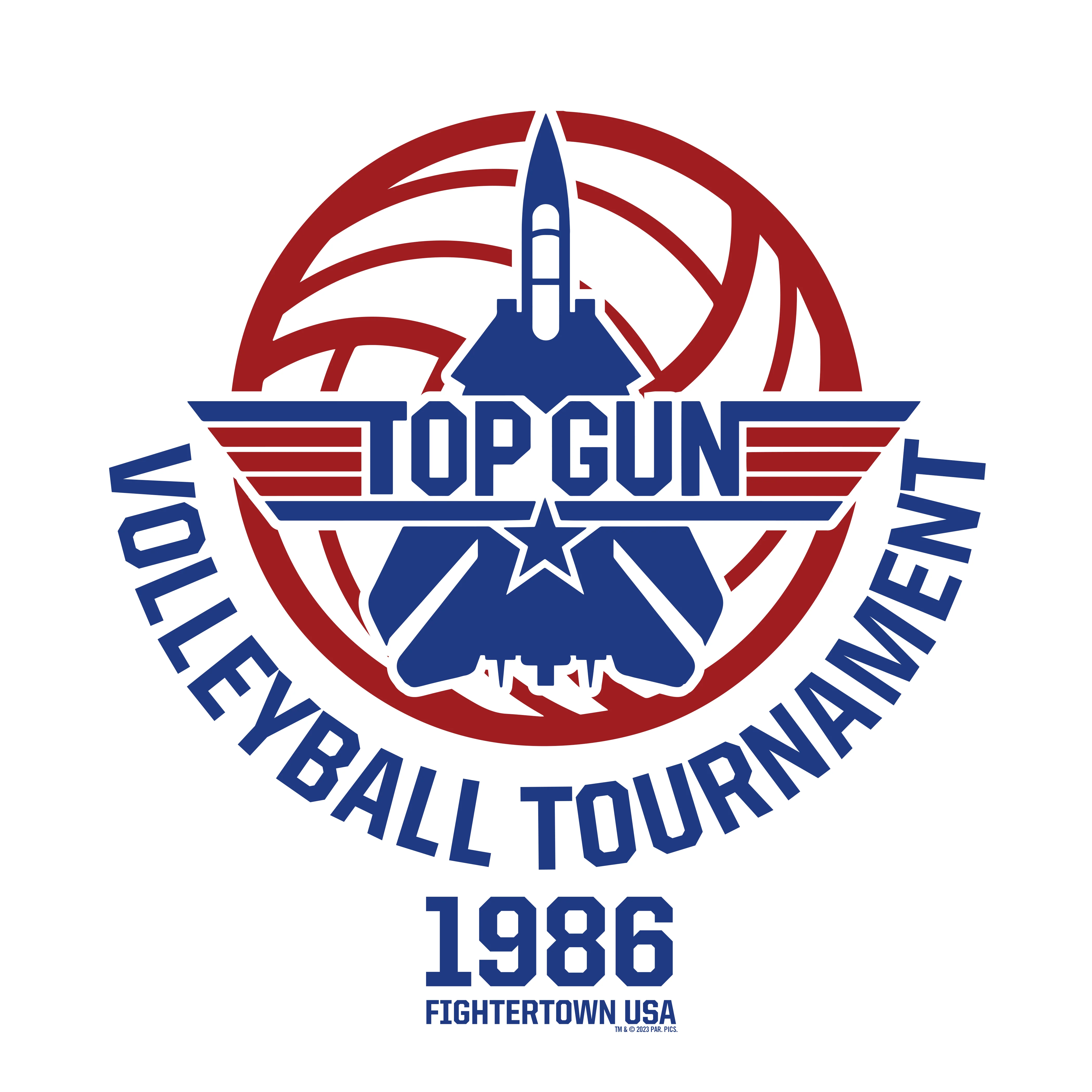 Top Gun Fighter Town USA 1986 Volleyball Tournament Hoodie - Image 2